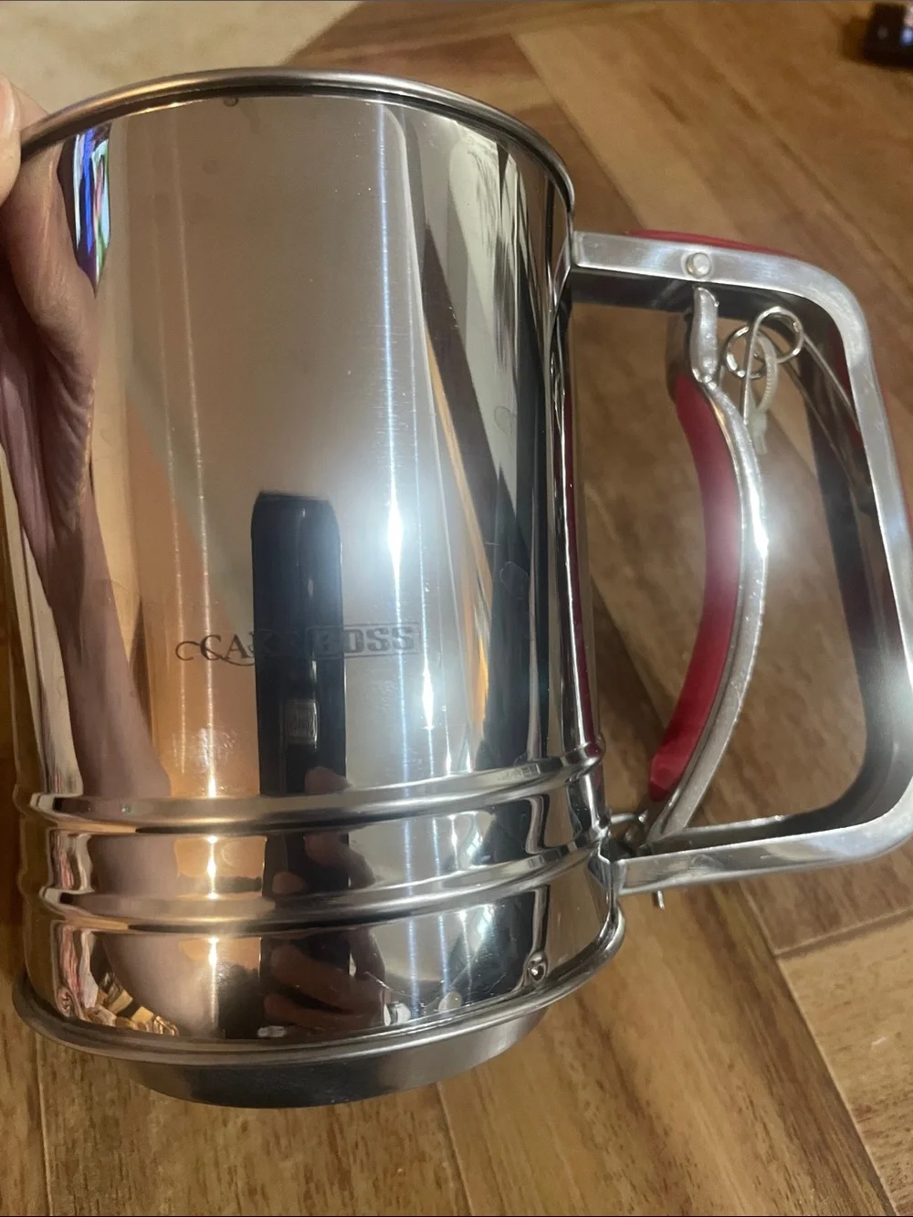 🎉 CAKE BOSS FLOUR SIFTER 3c Stainless Steel Red-Handle